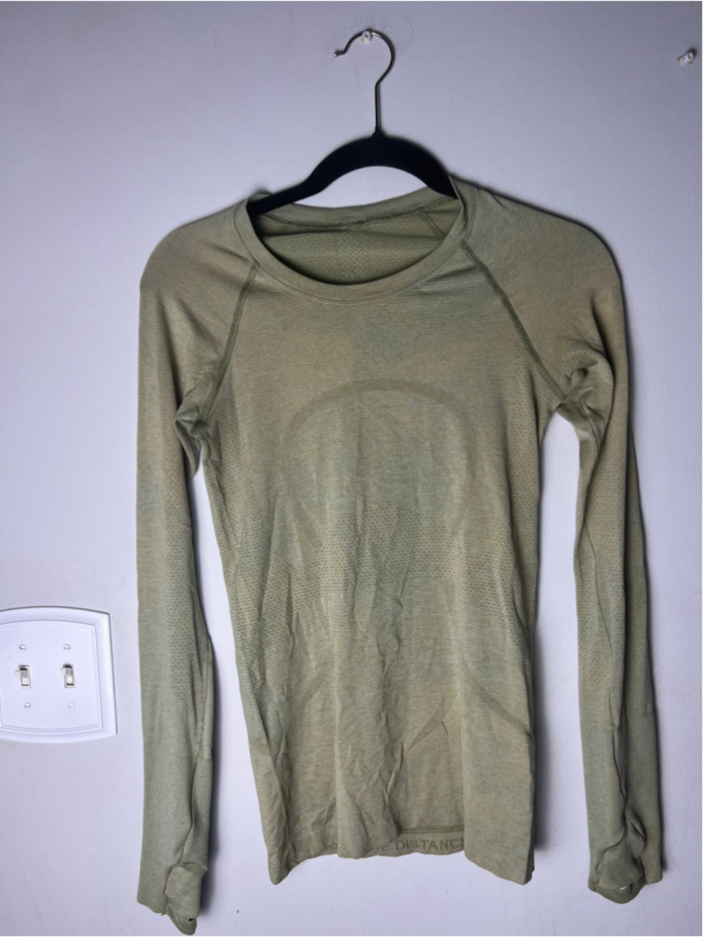 Lululemon Swiftly Tech Sage Green Long Sleeve Push The Distance Running Yoga